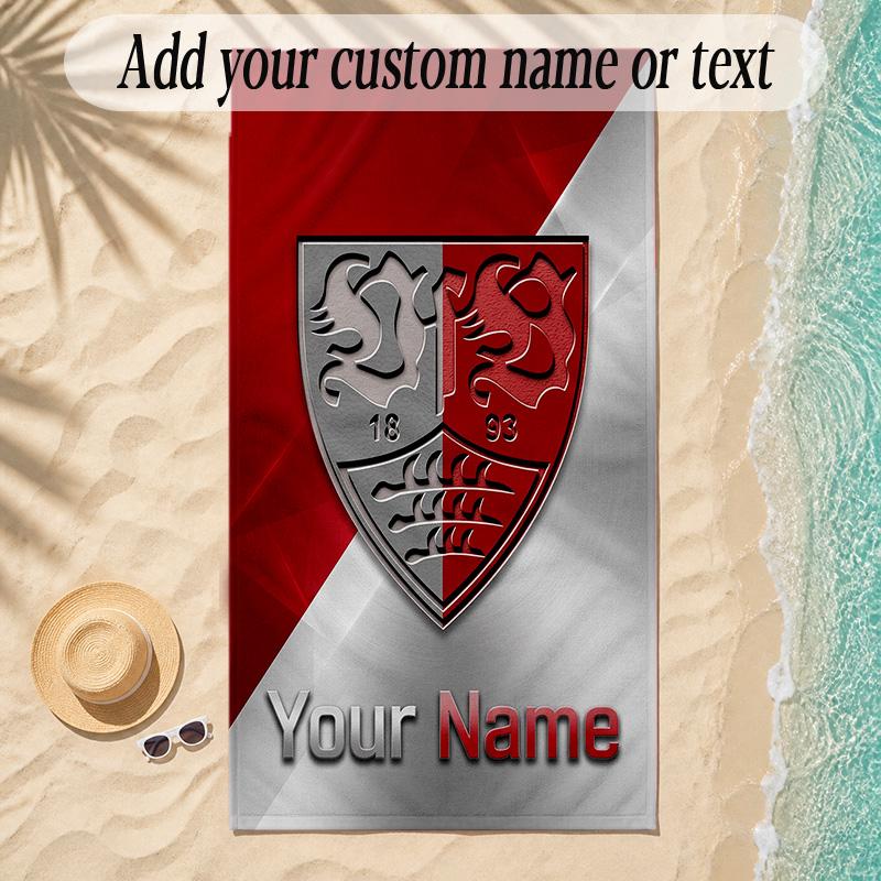 Beach TowelVfB Stuttgart FC Custom Name Text Personalized Soft Towel for Beach Pool Indoor Home Decor Gift