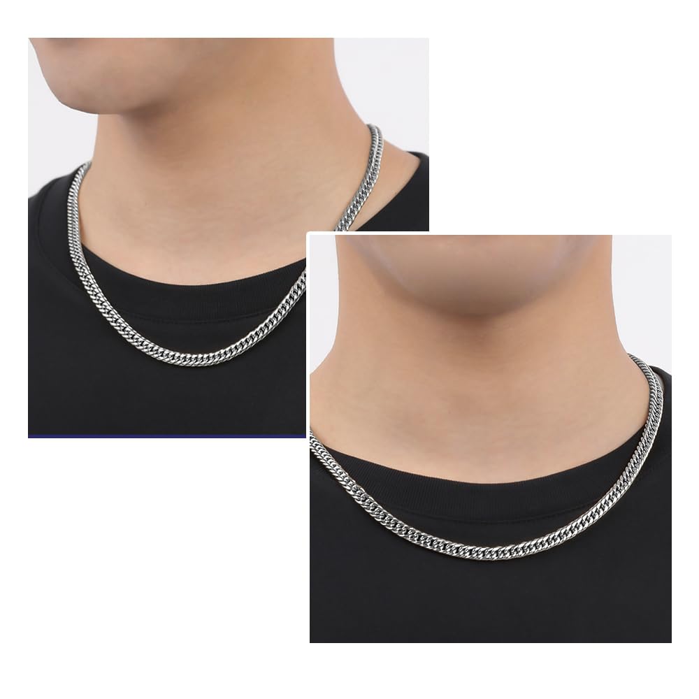 PLUSTER Kihei ожерелье платина 6 сторон 50 см 60 г нержавеющая сталь 316L Kihei металл гипоаллергенный мешочек популярный белый день возврат ювелирные изделия пластырь мужской