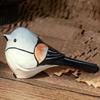Handmade Fat Chirp Bird Ornament Cute Bird Statue Durable Long-tailed Tit Figurine  Home Decoration