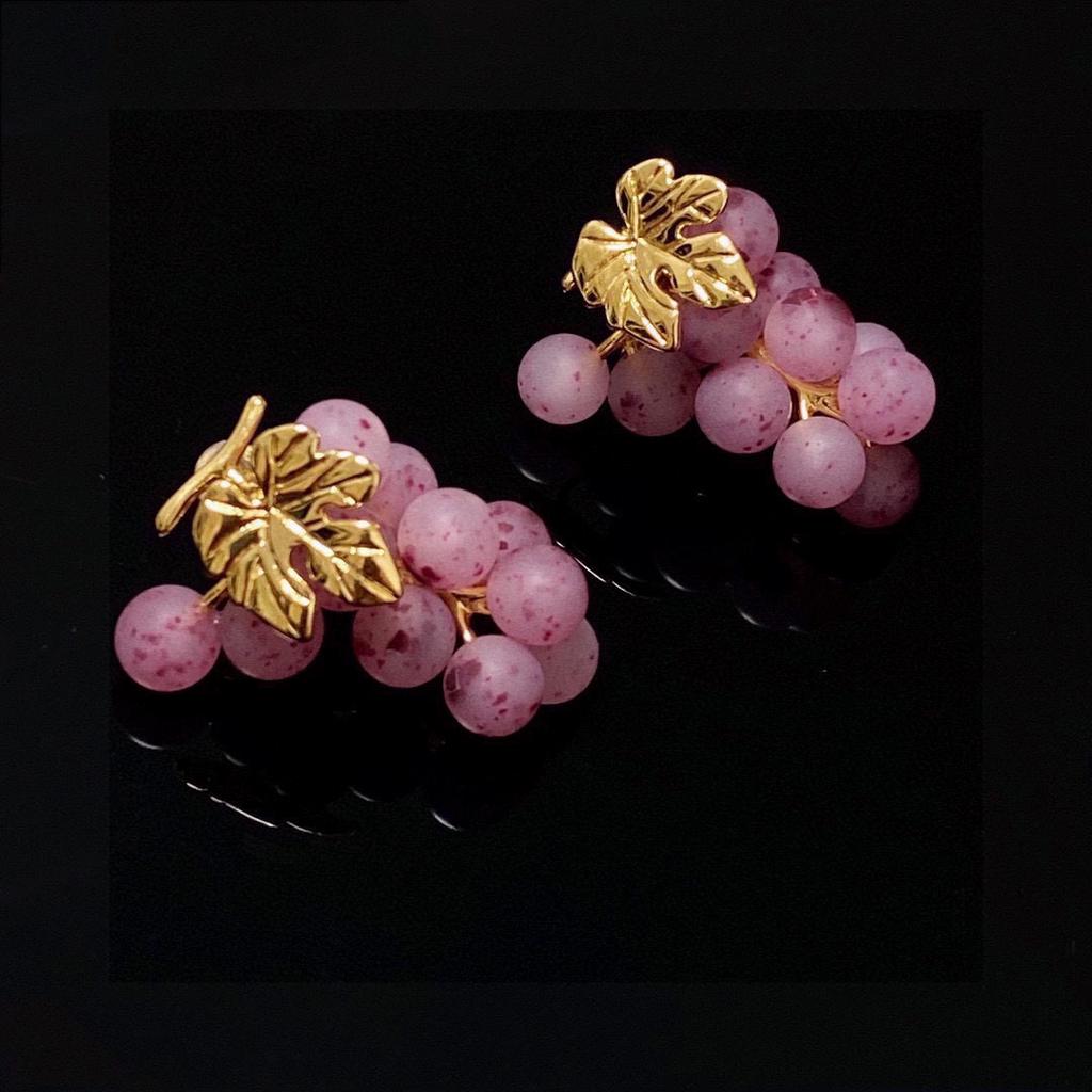 Очень большие серьги в форме фиолетового винограда, изысканное и милое девичье сердце, уникальный дизайн, фотография, повседневная одежда, необходимый новый стиль