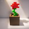 1 Piece Pixel Rose Flower Ornament, 3D Printed Unique Flower Decoration, Plastic Flower Item Suitable for Bedside Table, Desktop, Office