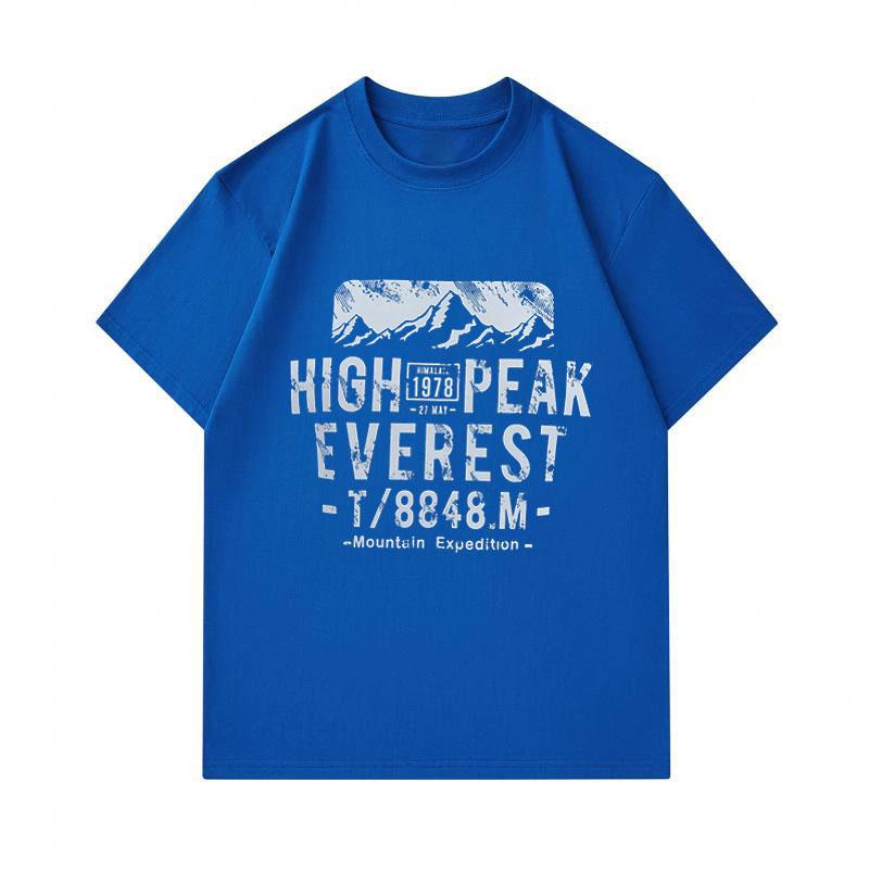 Men's 100% Cotton Crew Neck Short Sleeve T-Shirt, Retro High Peak Everest 1978 Mountain Expedition Graphic Casual Comfortable Tee for Daily Outdoor Hi