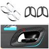 Car Inner Door Handle Cover Stickers for Peugeot 3008 2013 2014 2015 ABS Carbon Fiber Trim Sticker 4pcs/set Accessories