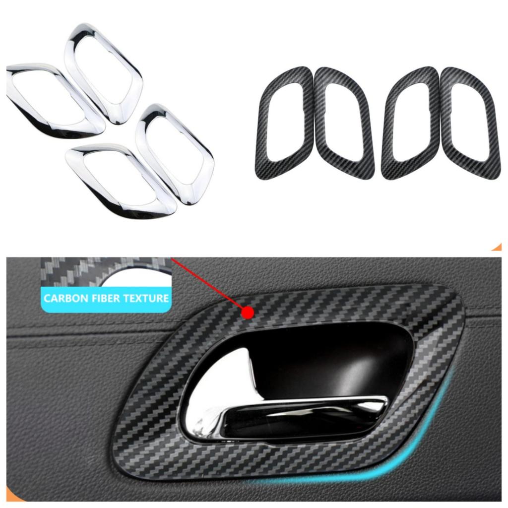 Car Inner Door Handle Cover Stickers for Peugeot 3008 2013 2014 2015 ABS Carbon Fiber Trim Sticker 4pcs/set Accessories