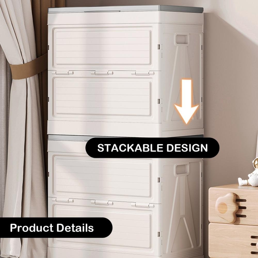 With Wheels Wardrobe Storage Box Clamshell Design Toy Storage Box Household Use