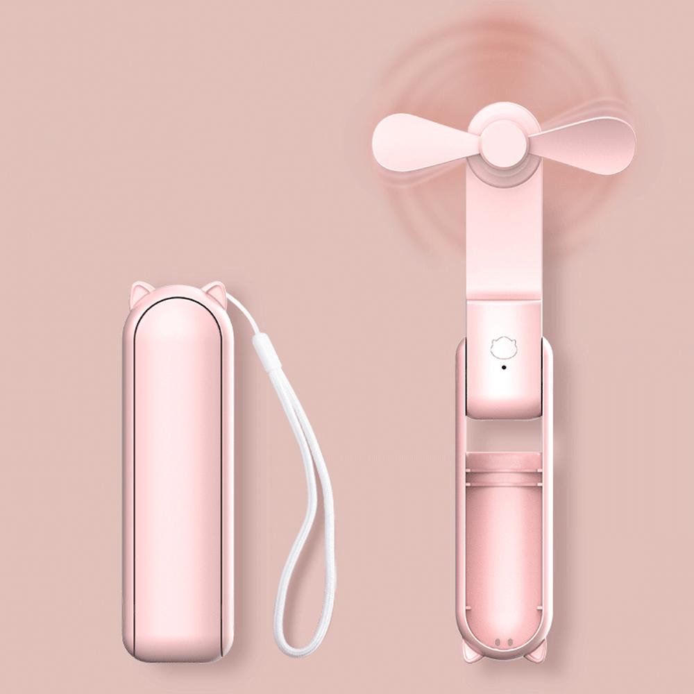 Мини-вентилятор Перезаряжаемый ручной вентилятор Складной маленький вентилятор с функцией Power Bank Летний охлаждающий вентилятор ZPG