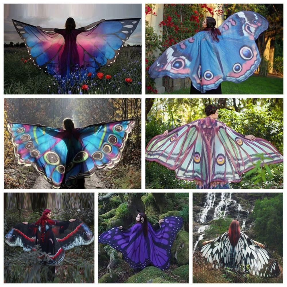 Halloween Butterfly Peacock Shawl Moth Butterfly Cosplay Costumes Beautiful Butterfly Cape Banquet