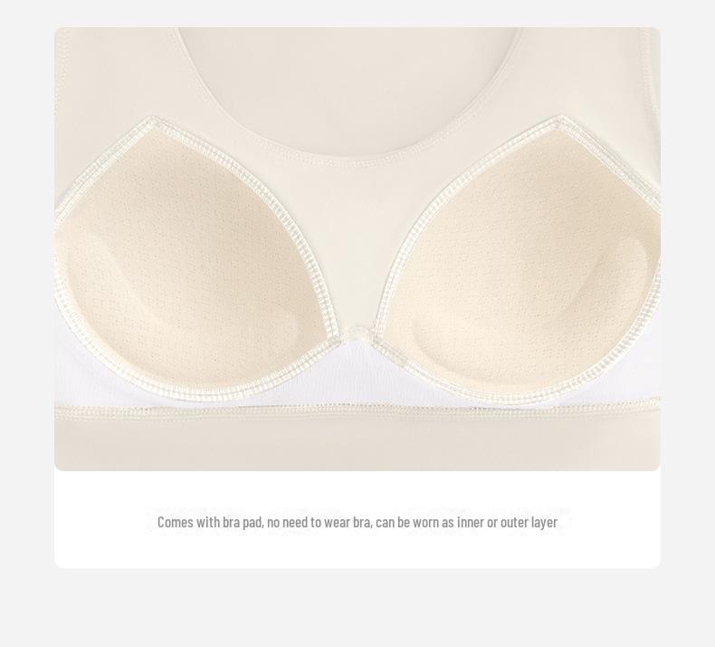 Juyitang Peach Halter Neck High-Intensity Yoga Top - Bra-Free Sports Suit