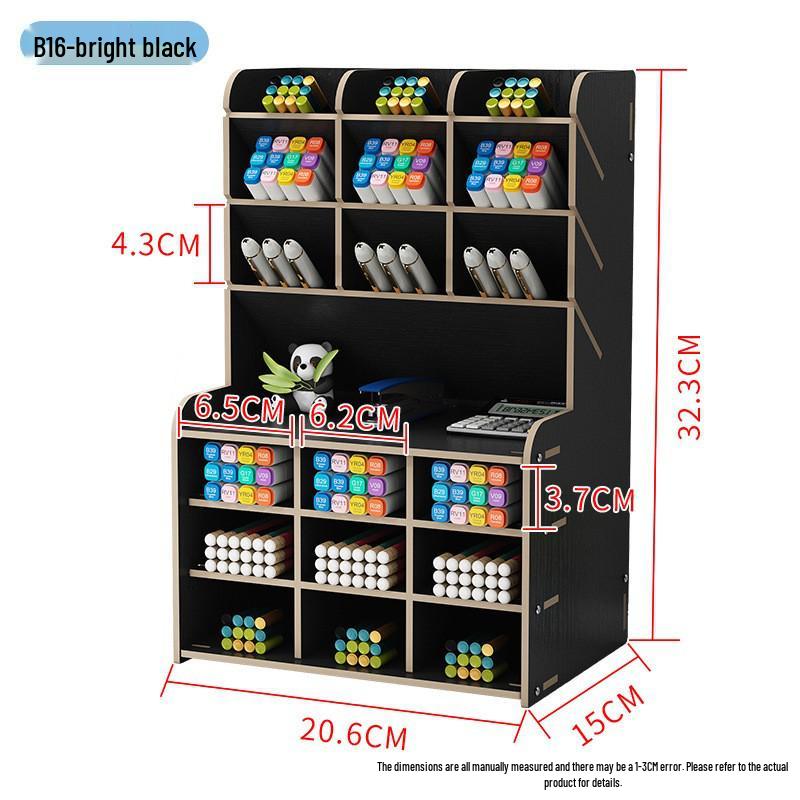 Деревянный настольный ящик для хранения и подставка для ручек в скандинавском стиле