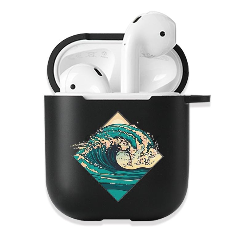 Мягкий черный силиконовый чехол для Apple Airpods Pro 3 2 1 The Great Wave of Kanagawa Bluetooth, беспроводные чехлы для наушников Airpod Cover
