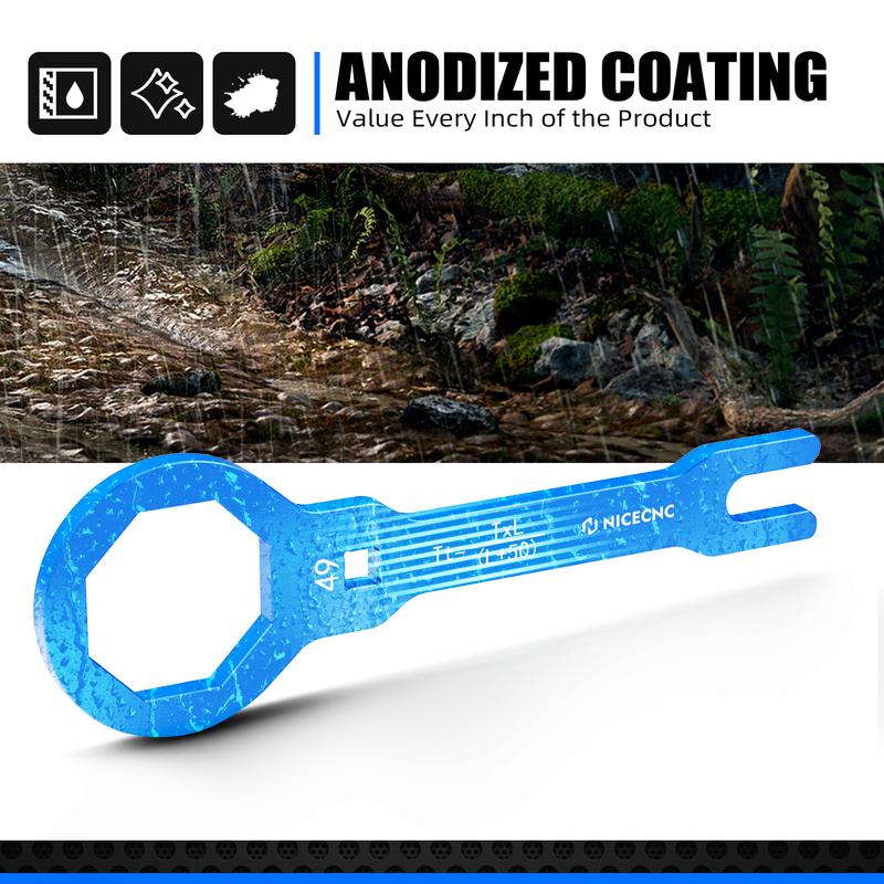 NICECNC 49mm Fork Cap Wrench Tool For Yamaha YZ125 YZ250 YZ250F YZ450F WR250F WR450F YZ125X YZ250X YZ250FX YZ450FX Honda Sherco