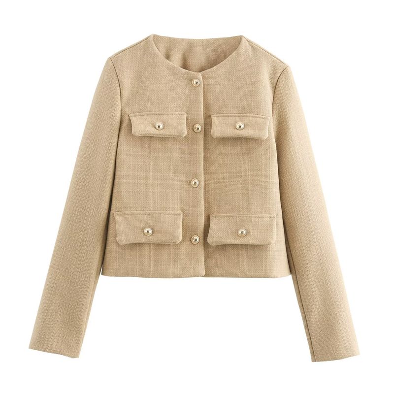 ZA Осень и зима Новая женская одежда ZR Модный стиль Модный откидной короткий костюм Верхняя одежда 3046278 800