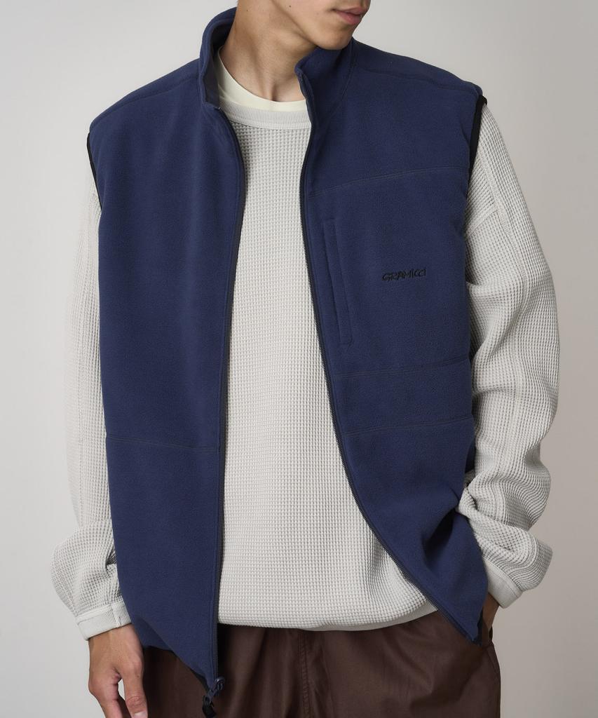 Gramicci Thermal Reversible Fleece Vest Navy
