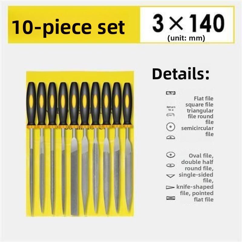 Professional High-Carbon Steel Needle File Set Ergonomic Handles Hand Tools for Carpentry Wood Plastic Model Precision Work