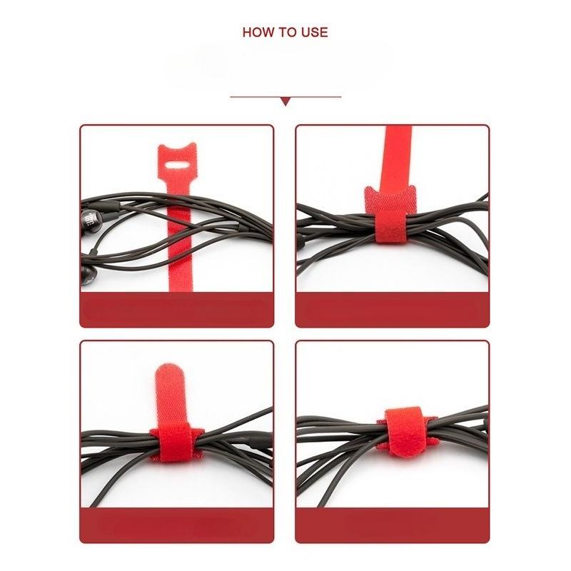 60PCS T-shaped Hook and Loop Cable Tie Convenient Binding with Self-adhesive Cable Tie Curtain Wire Magic Belt Wire Organizer