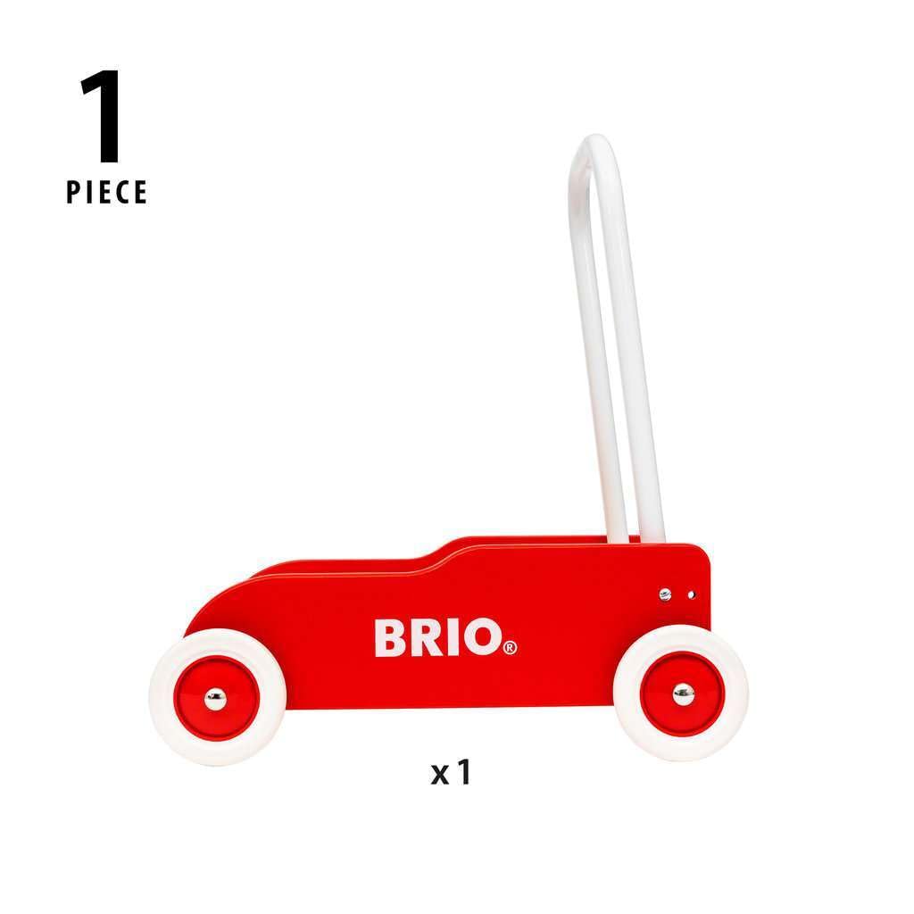 Красная тележка-ходунки BRIO 31350, для детей от 9 месяцев. [Игрушка, Деревянная игрушка, Подарок (День рождения/Рождество)]