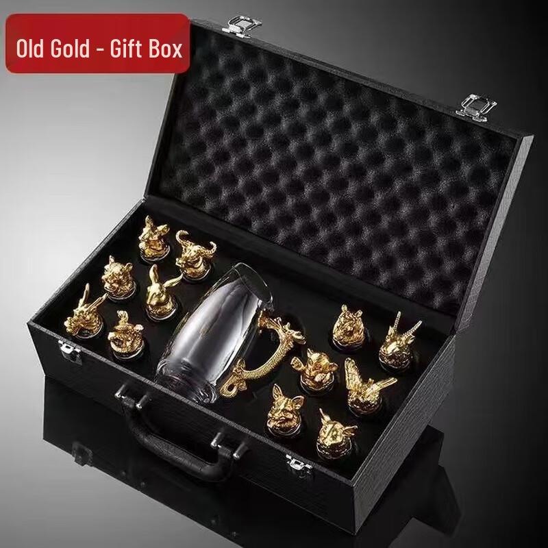 Набор из 12 знаков зодиака ручной работы из стекла для байцзю