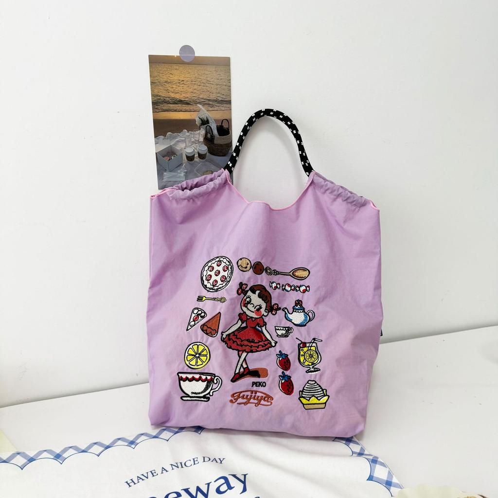 Embroidery Shopping Bag Women'S Fashion Niche Large Capacity Shoulder Bag Tide