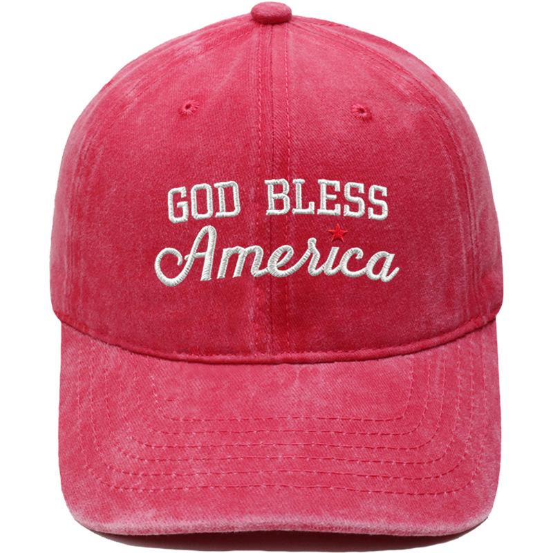 Вышитая бейсболка 'God Bless America' Винтажная папина кепка Повседневная солнцезащитная кепка для мужчин и женщин, европейская и американская