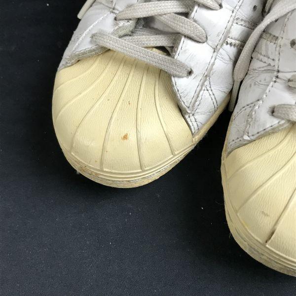 adidas Оригинальные кожаные кроссовки Superstar US6 24 мужские белые трилистник(ИСПОЛЬЗОВАЛ)