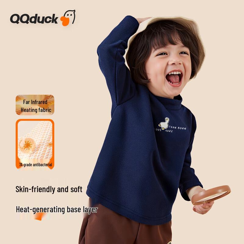 Зимняя флисовая футболка с длинным рукавом для мальчиков QQ DUCK
