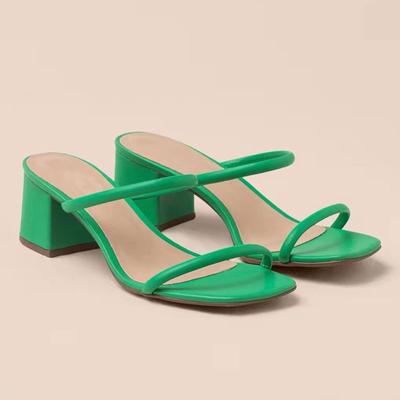 Летние квадратные тапочки, модные сексуальные универсальные сандалии для женщин