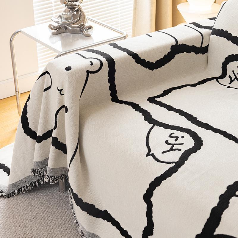 Chenille Cartoon Sofa Towel All-season Universal Nordic Anti Slip and Dustproof Sofa Cover Anti Cat Scratch Cloth Cushion Cover