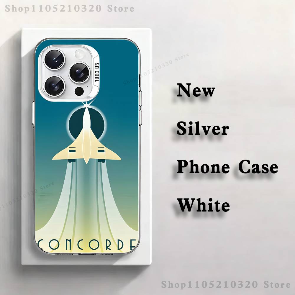 Concorde Air France Phone Case For iPhone 17,16,15,14,13,12,11,Pro,Max,Plus,Mini,XS,SE Anti Fall White Matte Hard Bumper
