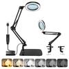 2024 New 10x Magnifying Glass with Stand and LED Perfect for Angle Continuously USB Ideal for and 2-in-1 Light, Work, Tabletop, 360° Adjustment,