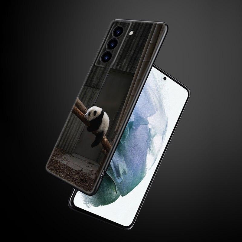 Чехол для телефона с китайским медведем и пандой для Samsung Galaxy S22 Pro S21 S20 Ultra FE S10 Lite 5G S10E S9 S8 Plus, мягкий черный чехол из ТПУ