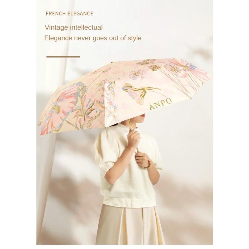 Зонт от солнца, защита от ультрафиолета, складной зонт от солнца, двойное использование, высококачественный, красивый, солнечный и дождливый, для женщин