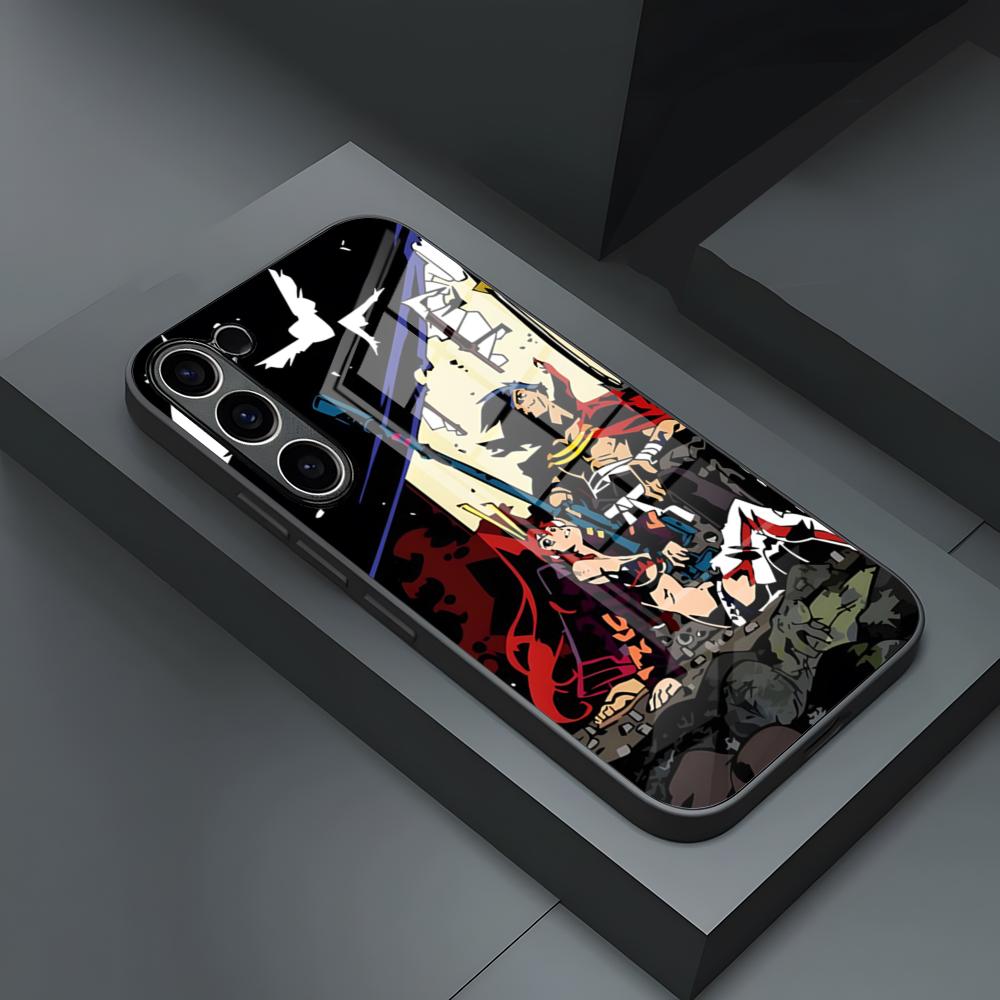 Чехол для телефона Gurren Lagann для S25 Ultra Samsung S23 S24 Fe S22 S20 S21 Plus A54 A34 A53 A16 Стеклянная крышка