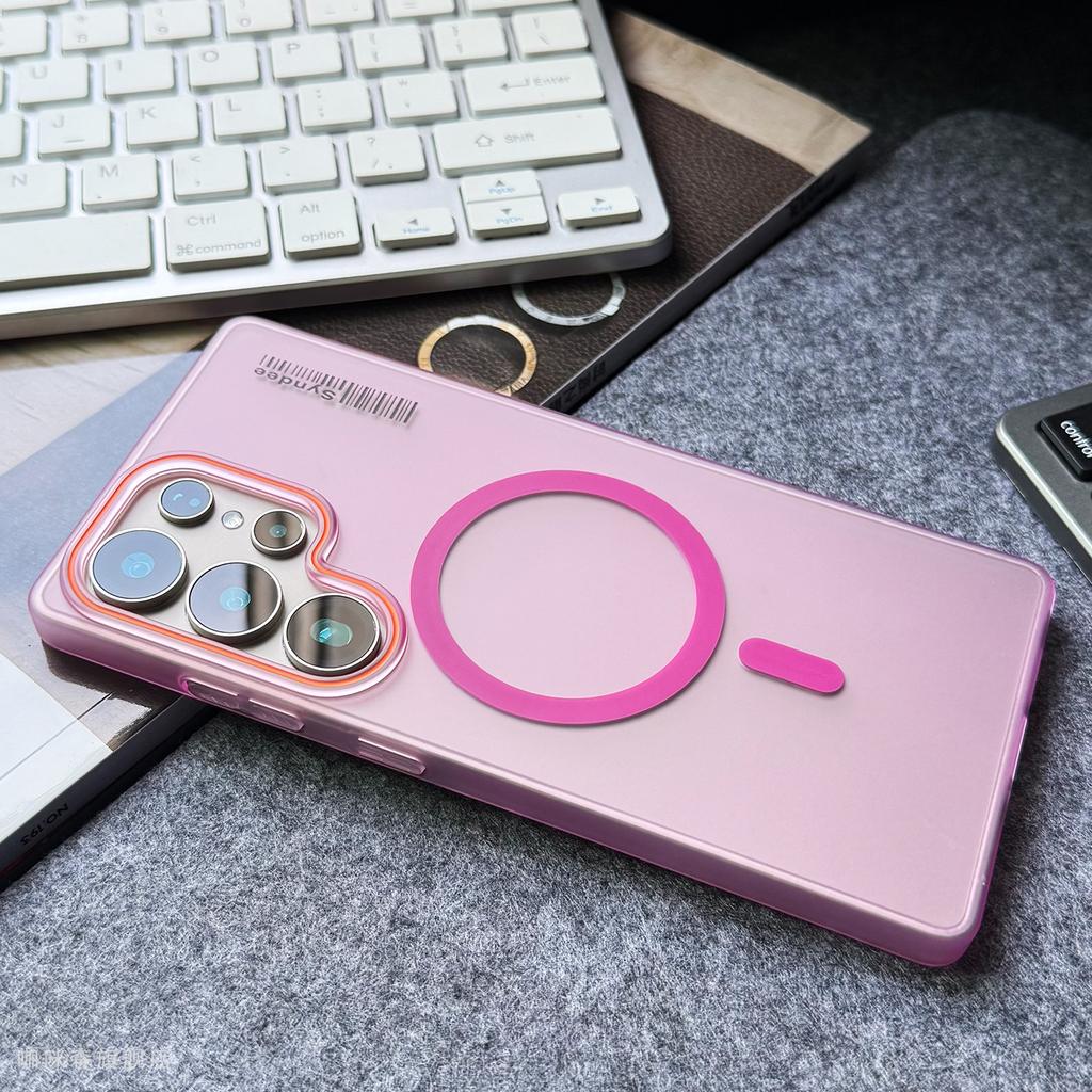 Чехол для Samsung S26 S25 S24 S23 S22 S21 plus ultra с мягким покрытием матовый полупрозрачный магнитный защитный чехол полное покрытие однотонный