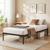 Industrial Style Bed Frame Heavy Duty Metal Frame, Modern Youth with Slatted Base, 30cm Storage Space, Detachable Iron 250kg Weight Capacity,
