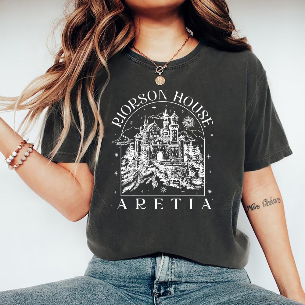 Футболка с пламенем Железного Пламени Ксаден Риорсон Футболка Дома Унисекс Винтажные Графические Футболки Повседневная Футболка с Коротким Рукавом и Круглым Вырезом Книжный Подарок