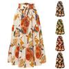 Women's Fashion Pleated Floral Print Elastic Waist Loose Lace Skirt