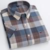Classic Plaid Front Pocket Oxford Fabric Cotton Casual Short-sleeved Shirt