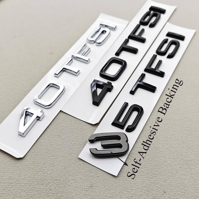 3D ABS Car Letter Logo 35TFSI 40TFSI 45TFSI Rear Trunk Tail Badge Emblem Decal For Audi A4 A5 A6 A8 Q3 Q5 Q7 Sticker Accessories