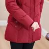 Plus Size 2XL-6XL Middle Age Women's Coat Winter Parkas Hooded Casual Loose Thick Warm Lady Jackets Long Sleeve Outerwears