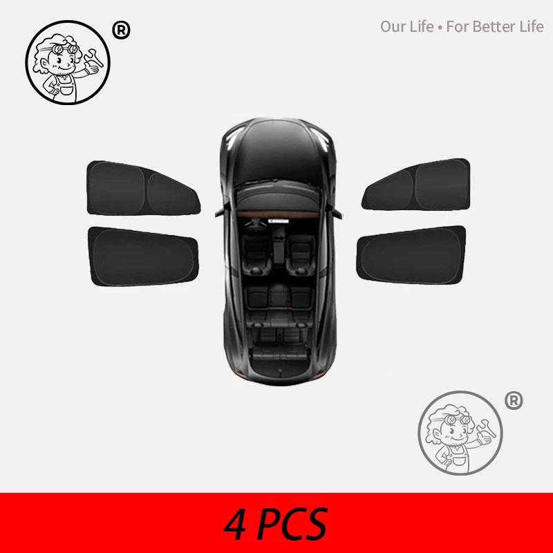 For Tesla Model YL 2026 2027 Car Black Sunshade Side Window Privacy Curtains Front Rear Sunscreen Heat Insulation Sunshield