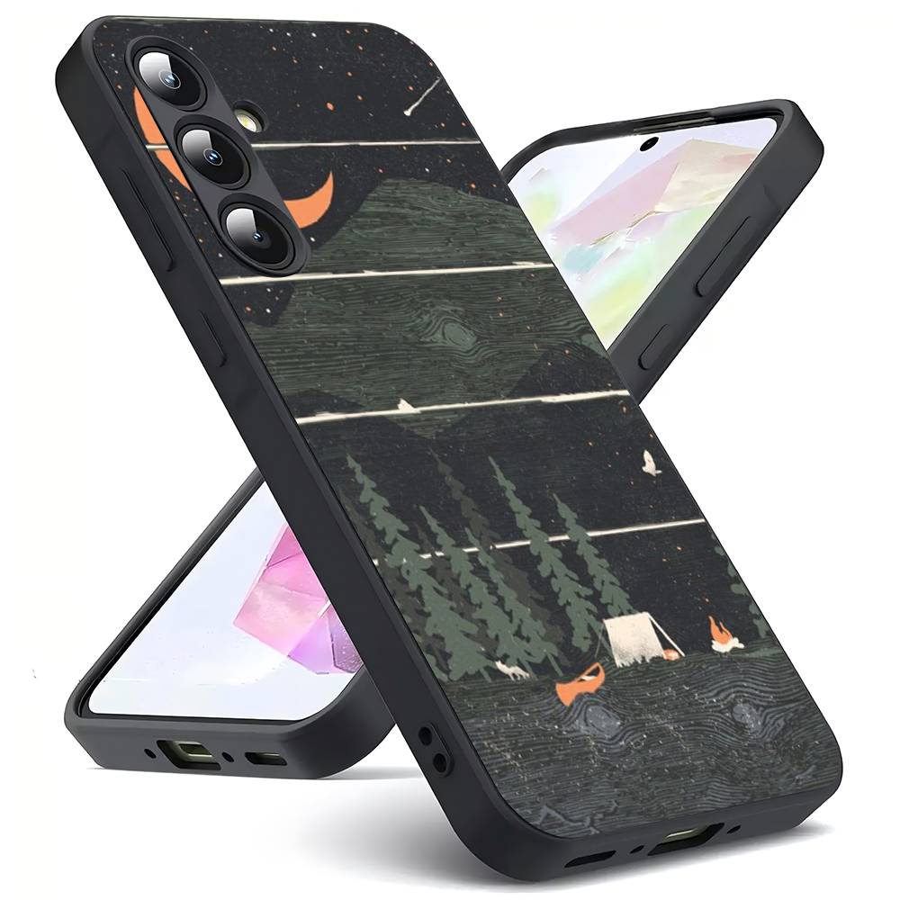 Кемпинг Природа Горы Роскошный Черный Чехол Для Телефона Для Samsung Galaxy S23 S24 S25 Ultra S22 Plus S21