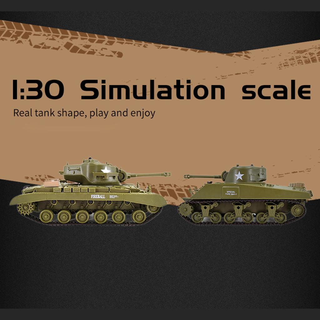 2pcs 2.4Ghz Remote Control Military Truck Remote Control Tank Remote-controlled Tank Vehicle with