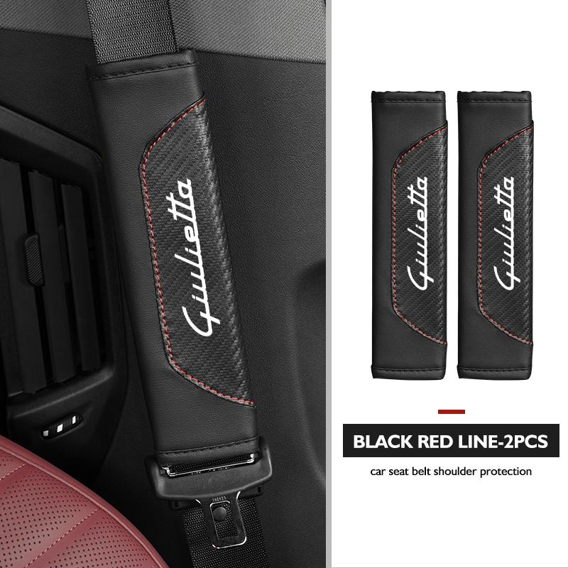 AAACO1 Car Seat Belt Shoulder Cover Protection Pads Safety Belt Accessories For Alfa Romeo GT Stelvio F1 Brera Volante Tonale Gloria