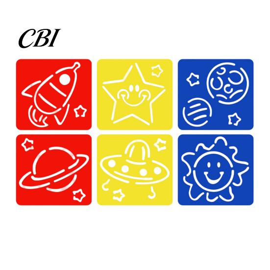 Easy Hold Paint Template 6 Pcs Painting Stencils, 5.5x5.9 Inch Washable Reusable DIY Home Decor Stencil Art Stencils for Wood Paper Fabric,