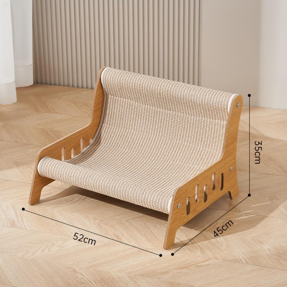 Веселое кресло-игрушка для кошек 3 в 1, встроенное джутовое одеяло, лежанка для кошек, деревянный износостойкий кошачий диван для игр/сна кошки