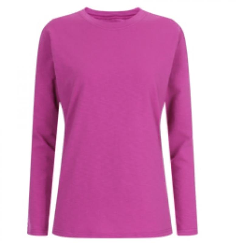 Shop Women Round Neck CoTTon Span Daily Plain Long Sleeve T shirT Dai Wsh 2032