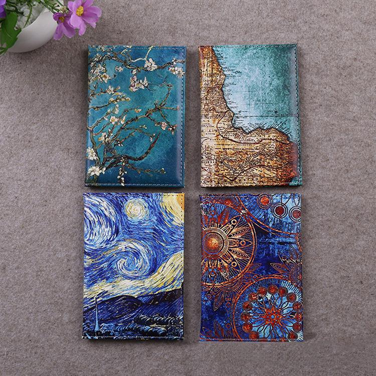 Art Van Gogh Starry Sky Passport Cover Classical Travel Women Passport Holder Desinger ID Passport Case