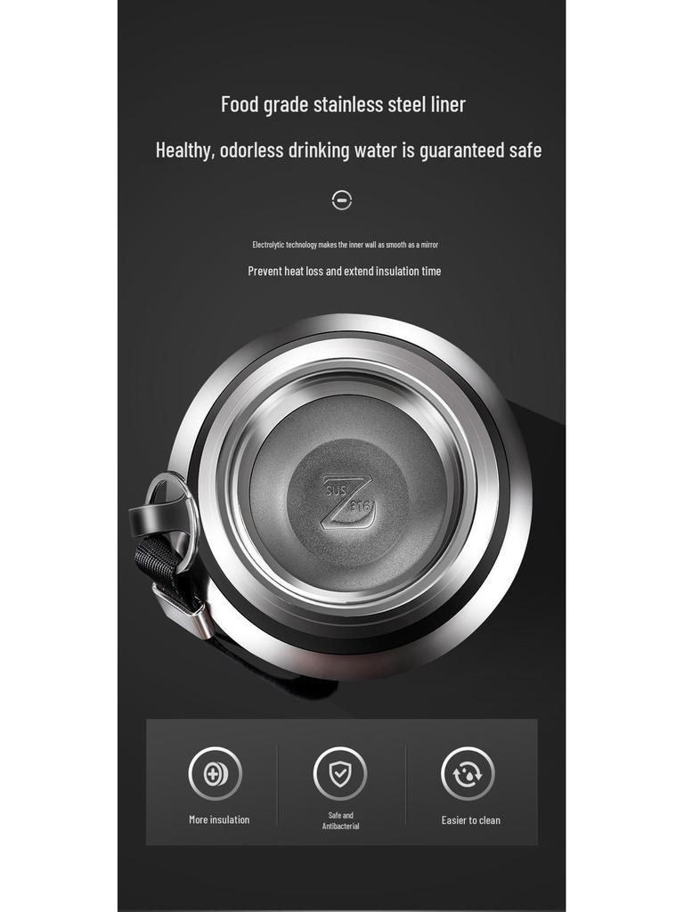 Мужская термокружка из нержавеющей стали 316 большой вместимости для путешествий на открытом воздухе с разделением чая и воды, с логотипом на заказ