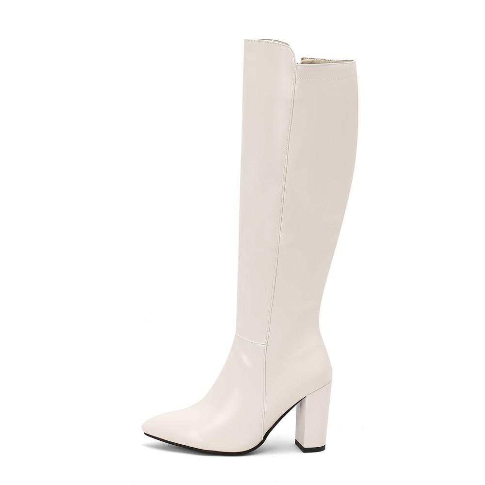 Мода Осень Зима 2025 Новая Мода Сапоги Женские До Колена Лакированная Кожа Сексуальные На Молнии Ботфорты На Высоком Каблуке Женский Размер 34-46