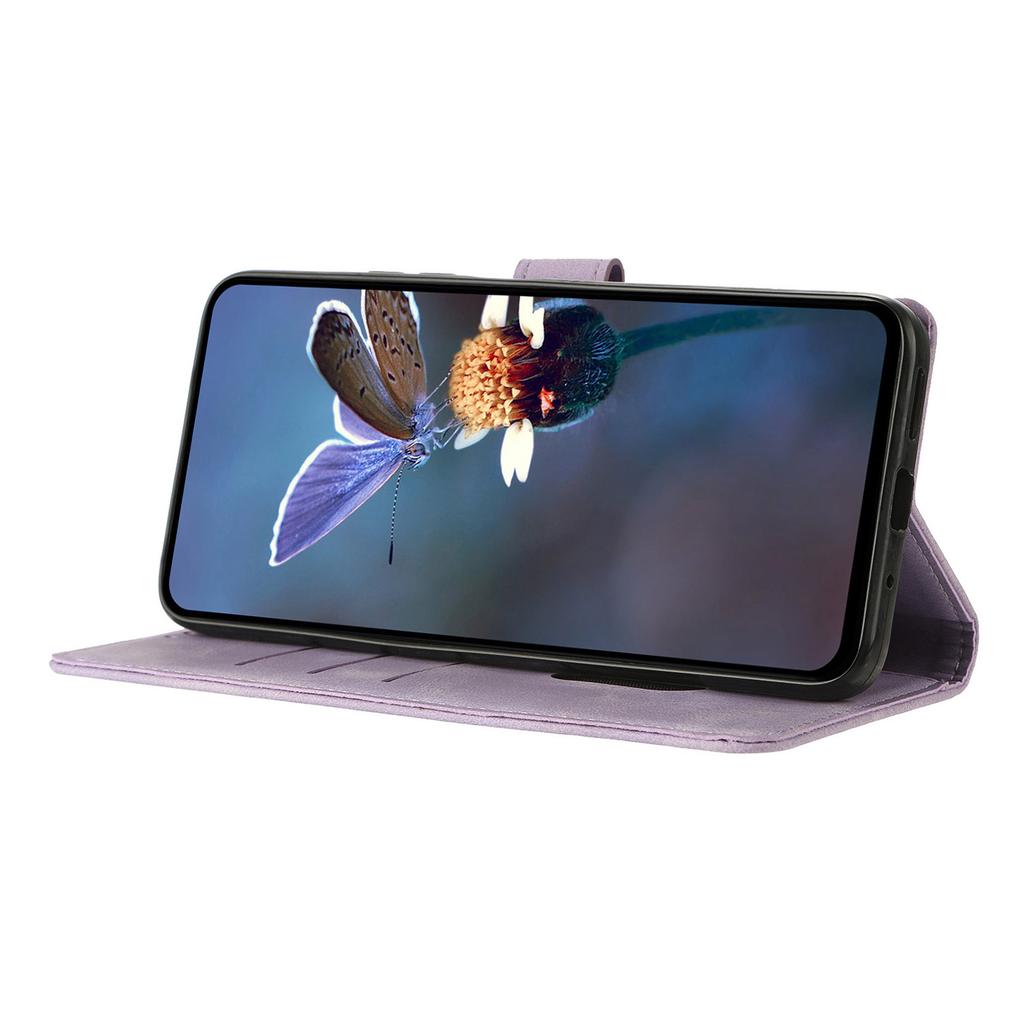 For OnePlus Nord CE4 Lite 5G Case Wallet Stand Imprinted Triangle Pattern Leather Phone Flip Cover